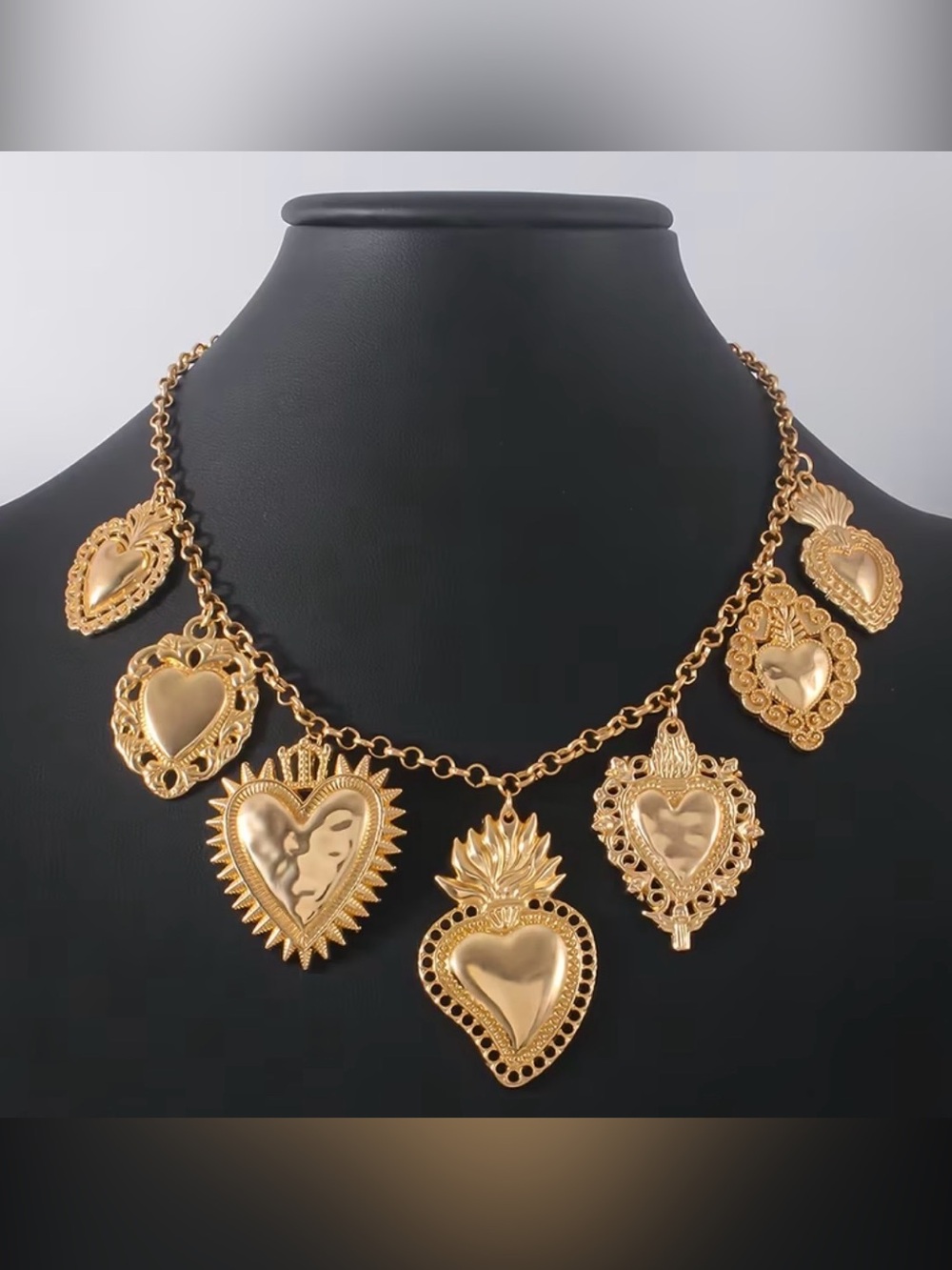 Gold Heart Charm Necklace - Women Jewelry